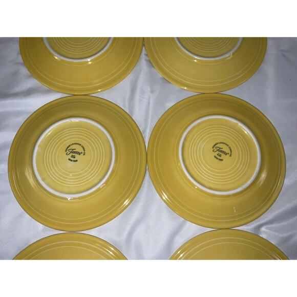 VTG VINTAGE YELLOW FIESTA WARE DINNER SALAD PLATES 7.25 IN SET/6 - Picture 4 of 8